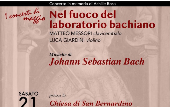 (Italiano) Bach in concerto sabato 21 maggio ore 21