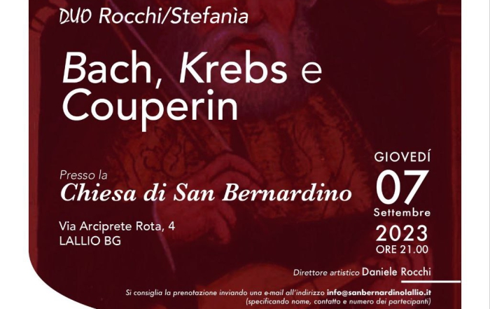 (Italiano) Concerto 7 settembre ricordando la nascita di San Bernardino